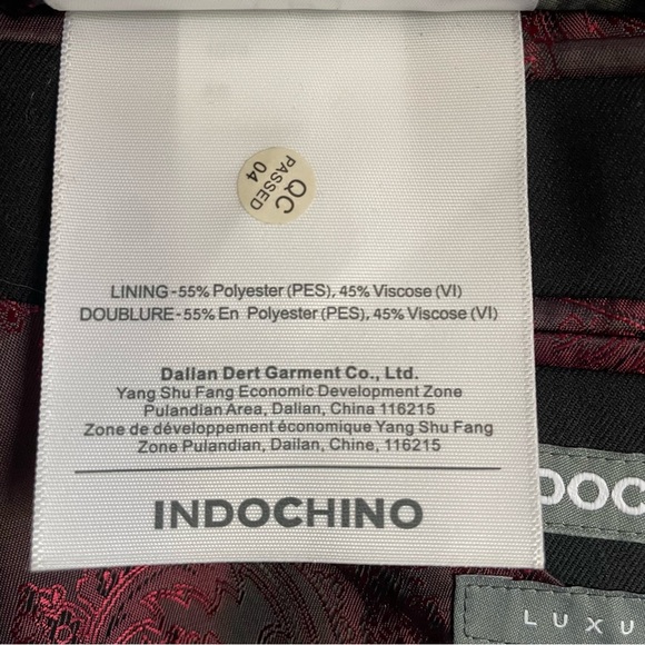 Indochino Luxury Men's NWT CUSTOM SIZE Suit Blazer 40R Black Red Wool Blend - Picture 9 of 9